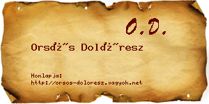 Orsós Dolóresz névjegykártya